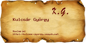 Kulcsár György névjegykártya